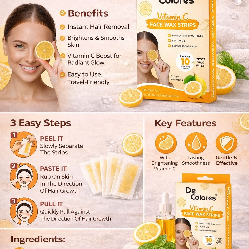 Vitamin C Face Wax Strips
